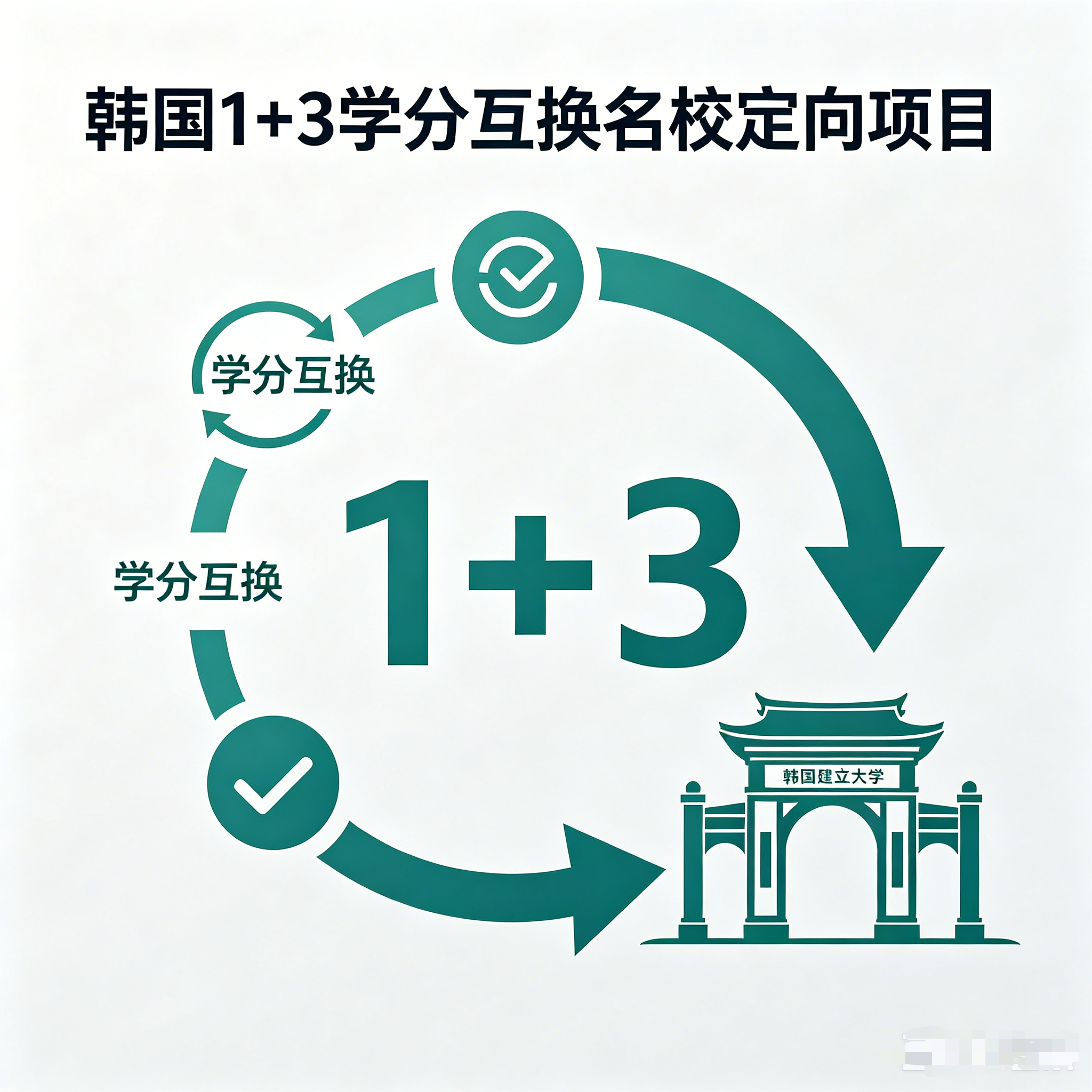 青浦韩国留学1+3学分互换项目（名校定向）